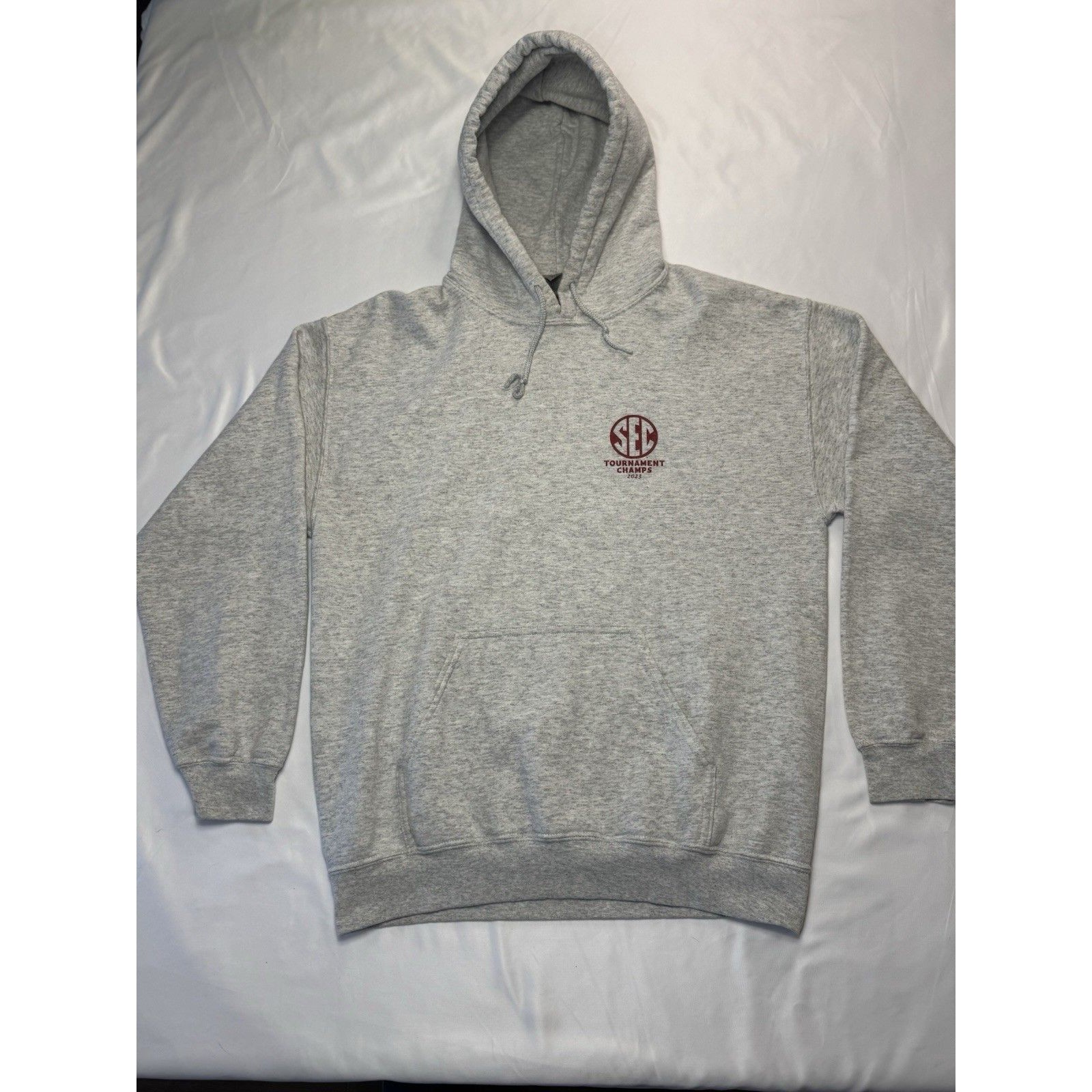 Alabama Crimson Tide Basketball 2023 Sec Tournament Champs Hoodie Gray Mens M